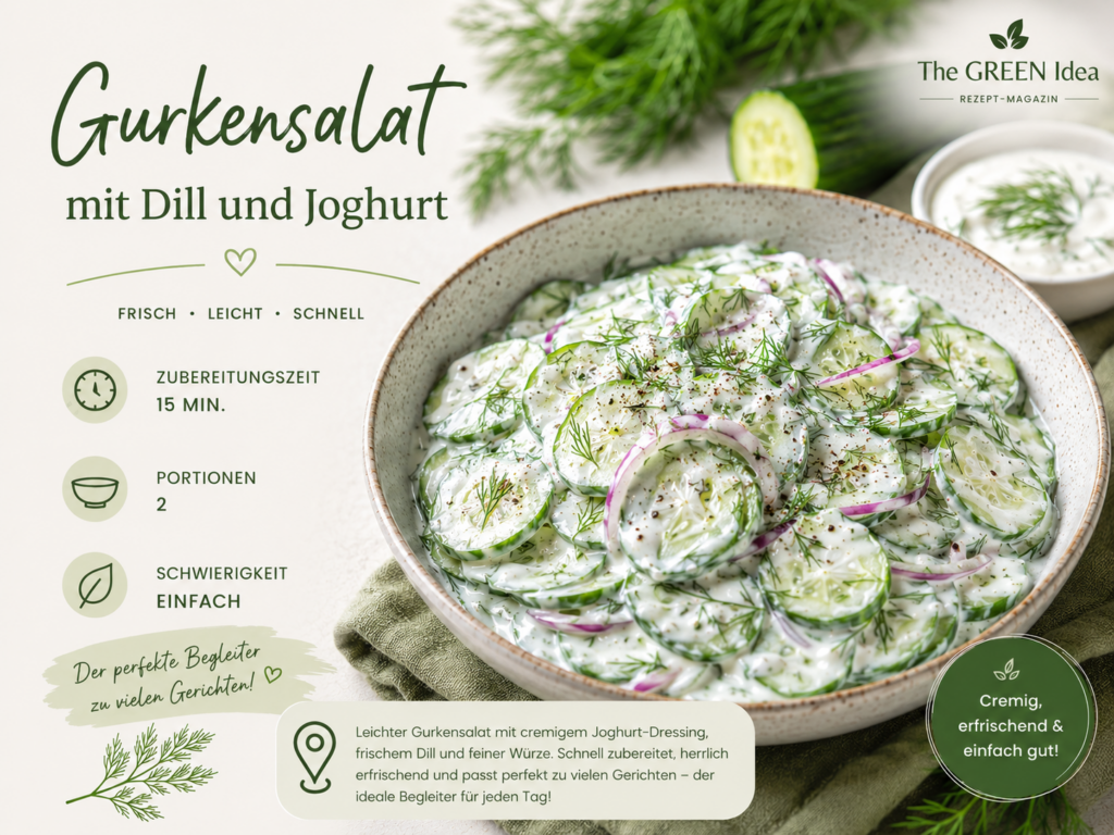 Gurkensalat mit Dill und Joghurt
